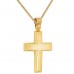 Χρυσός βαπτιστικός σταυρός διπλής όψης Κ14 με αλυσίδα